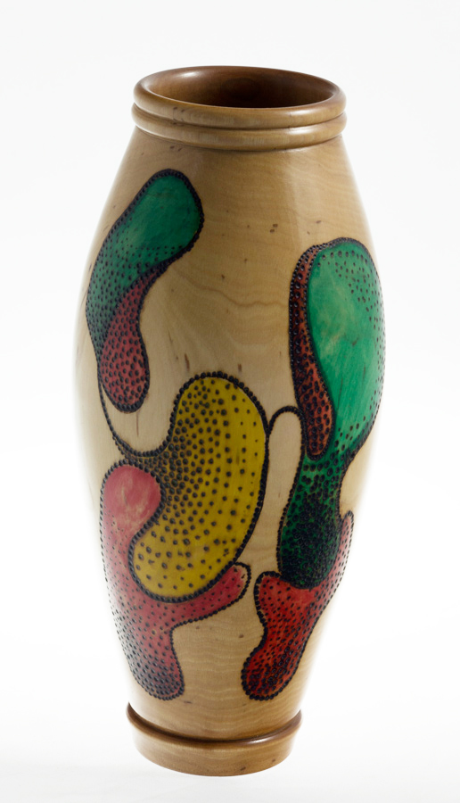 Wood Vase wood burning and color- The Kidneys Wood Vase wood burning and color- The Kidneys