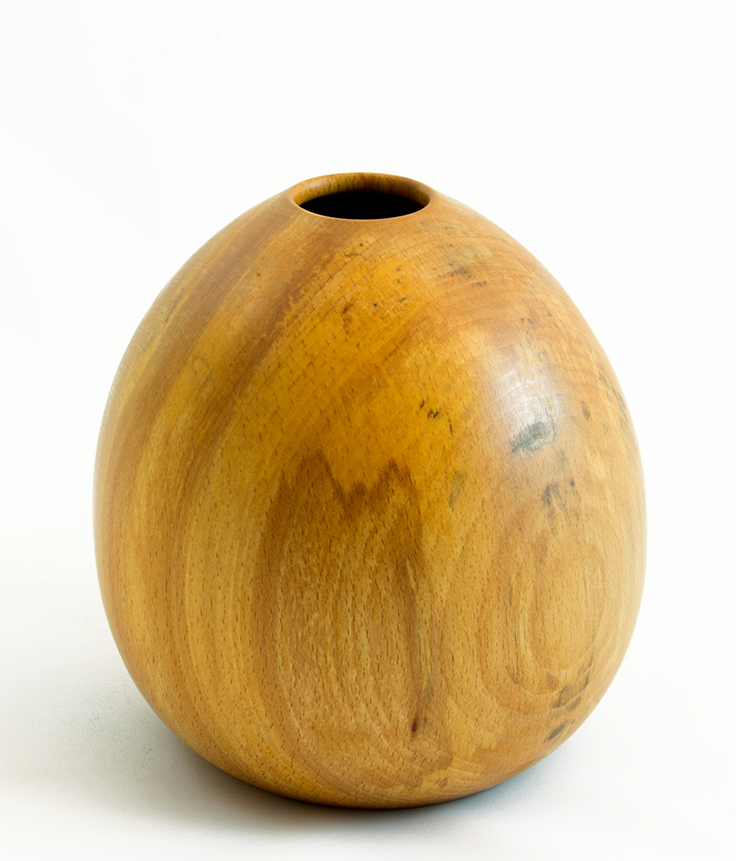 Wood Vase Spalted Beech #131- 5.5 x 5.5in. Wood Vase Spalted Beech