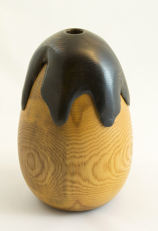 Wood Vase Ash- Eggplant Wood Vase Ash- Eggplant #295- 8 x 4.5in.