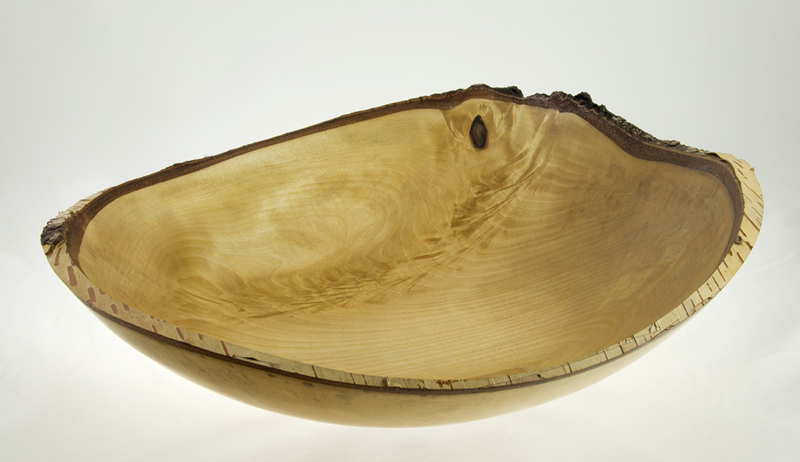 Wood bowl - #678-White Birch 15.5 x 14.5 x 3.5in. Wood bowl - #678-White Birch 15.5 x 14.5 x 3.5in.