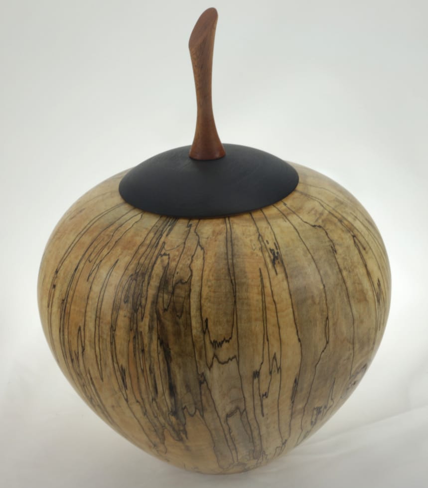 Wood cremation urn - #129-Spalted Maple 7.5 x 9.25in. Wood cremation urn - #129-Spalted Maple 7.5 x 9.25in.