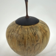 Wood cremation urn - #130-Spalted Maple 7 x 9in.