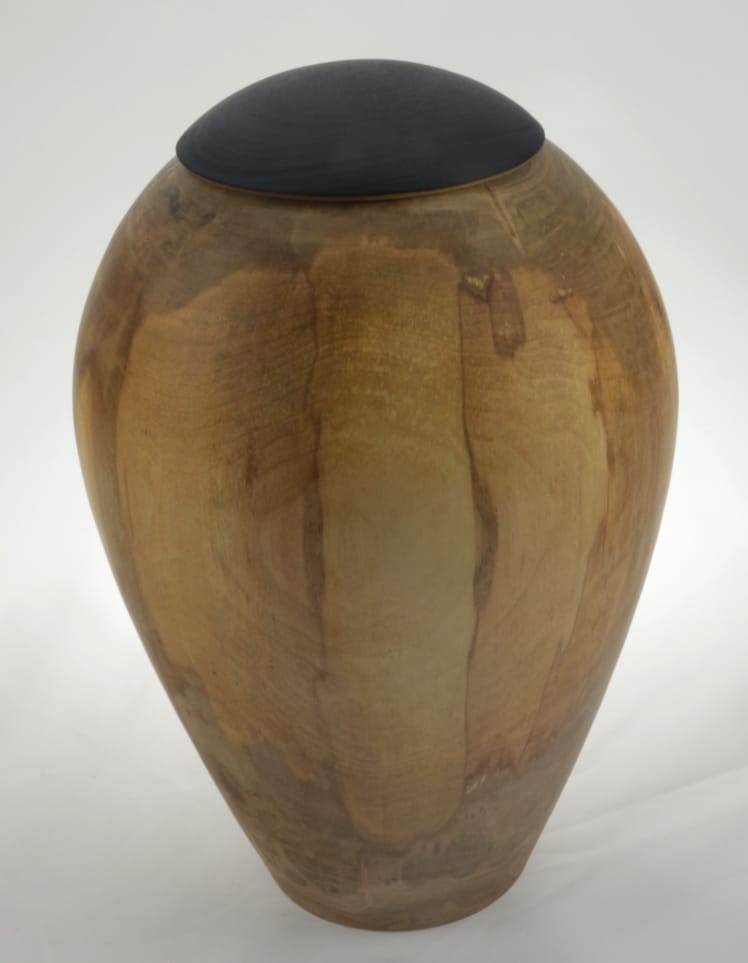 Wood cremation urn - #131-Spalted Maple 7.5 x 10in. Wood cremation urn - #131-Spalted Maple 7.5 x 10in.